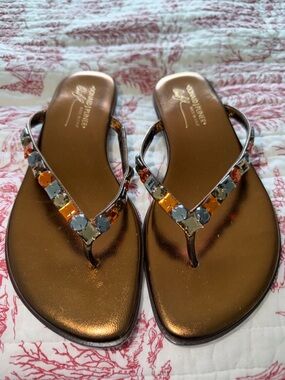 Donald Pliner Leather Flip Flop Sandals